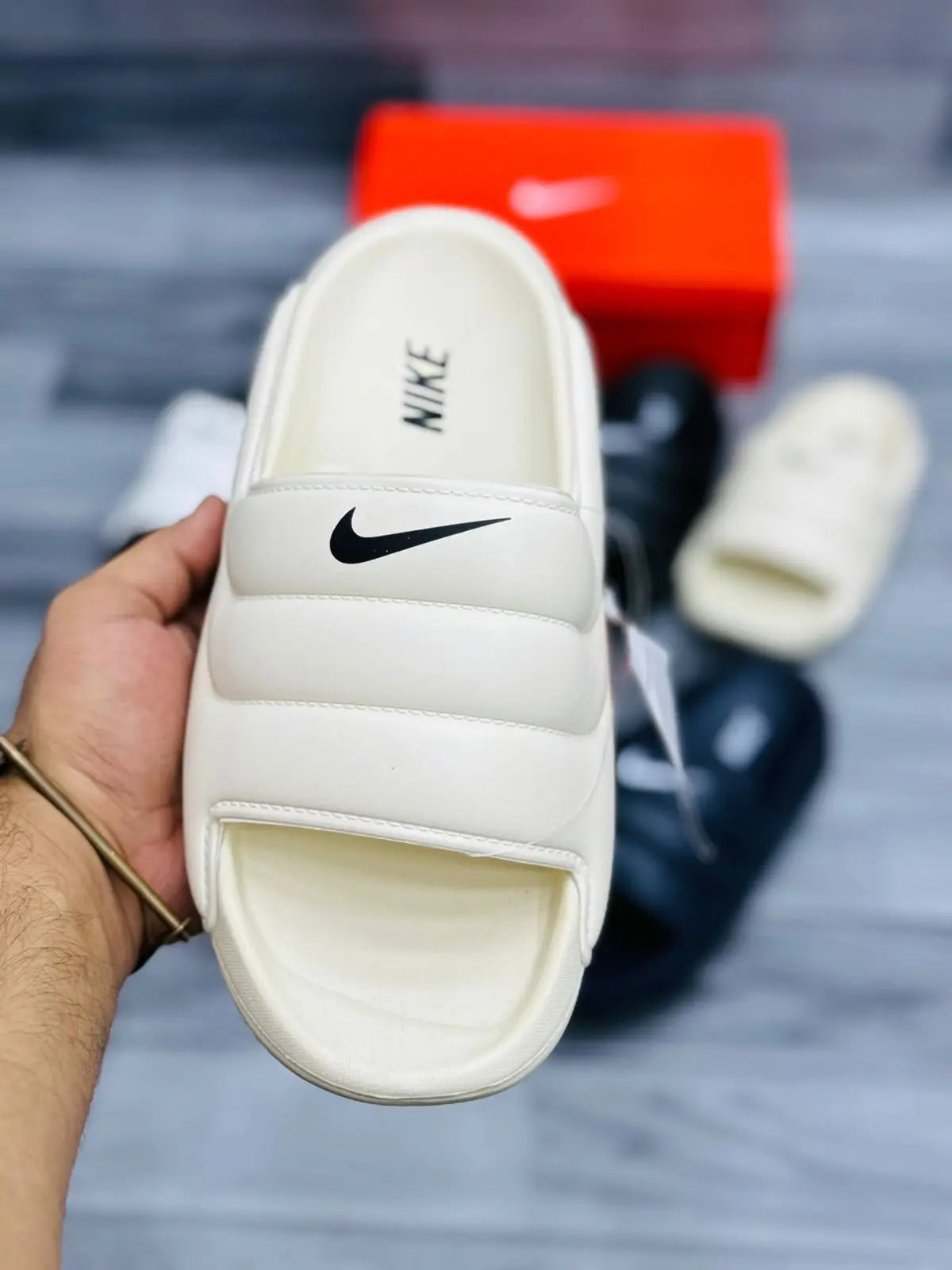 NK B SLIDES CREAM COLOUR StepZ-Footwear