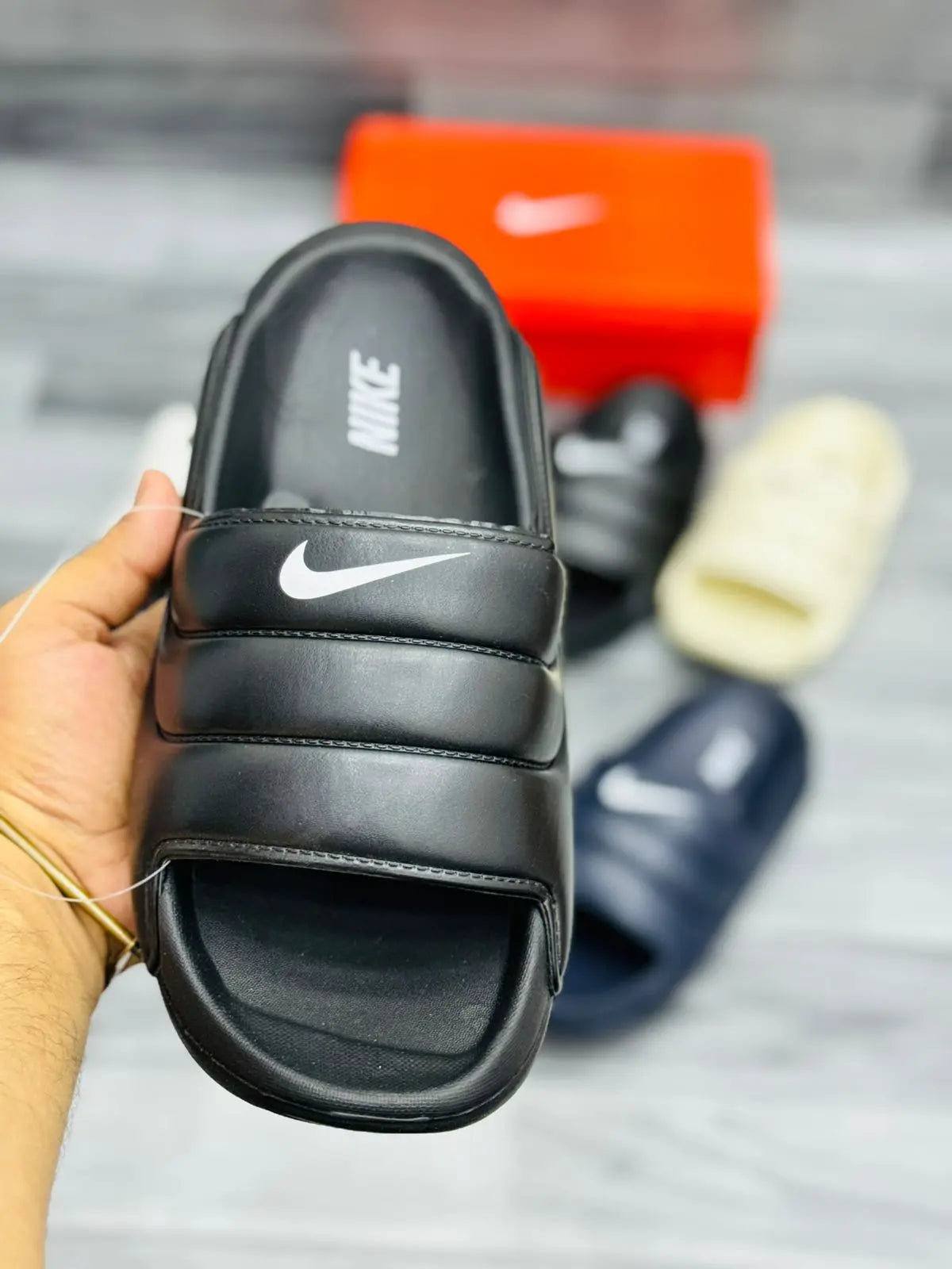 NK B SLIDES FULL BLACK COLOUR StepZ-Footwear