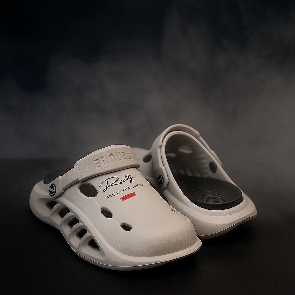 Warrior Crocs/Clogs with Extreme Comfort Medicated Soul - Light Grey/Beige Step'Z Footwear
