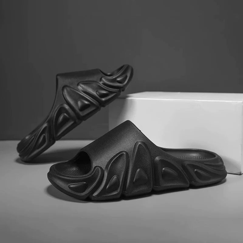 CPH-1004-Black – Dragon Style Premium Black Slippers Step'Z Footwear