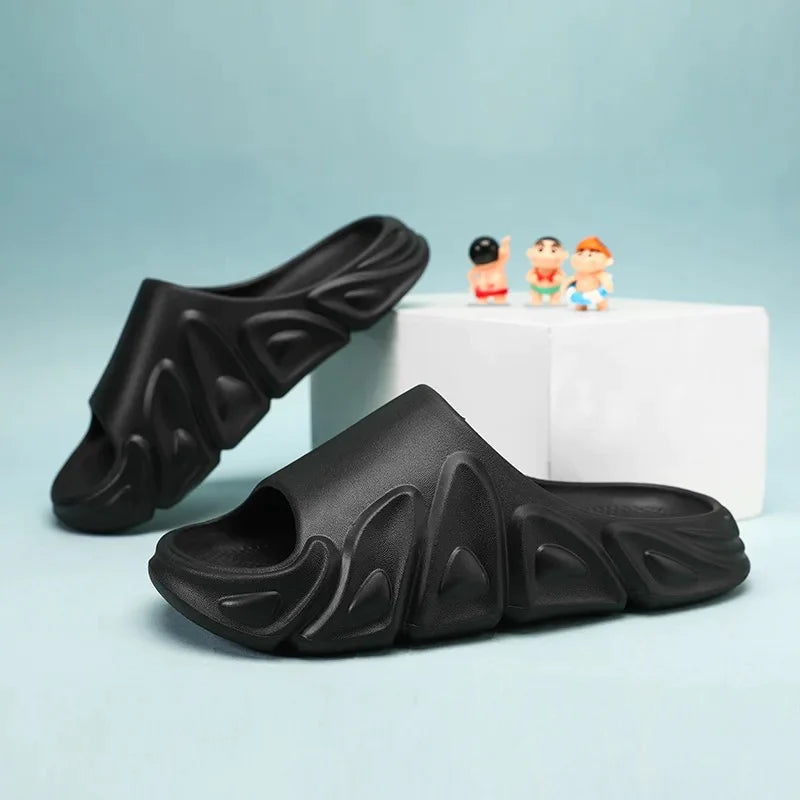 CPH-1004-Black – Dragon Style Premium Black Slippers Step'Z Footwear