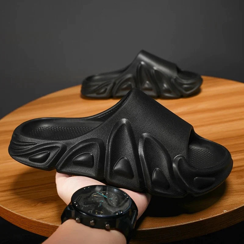 CPH-1004-Black – Dragon Style Premium Black Slippers Step'Z Footwear