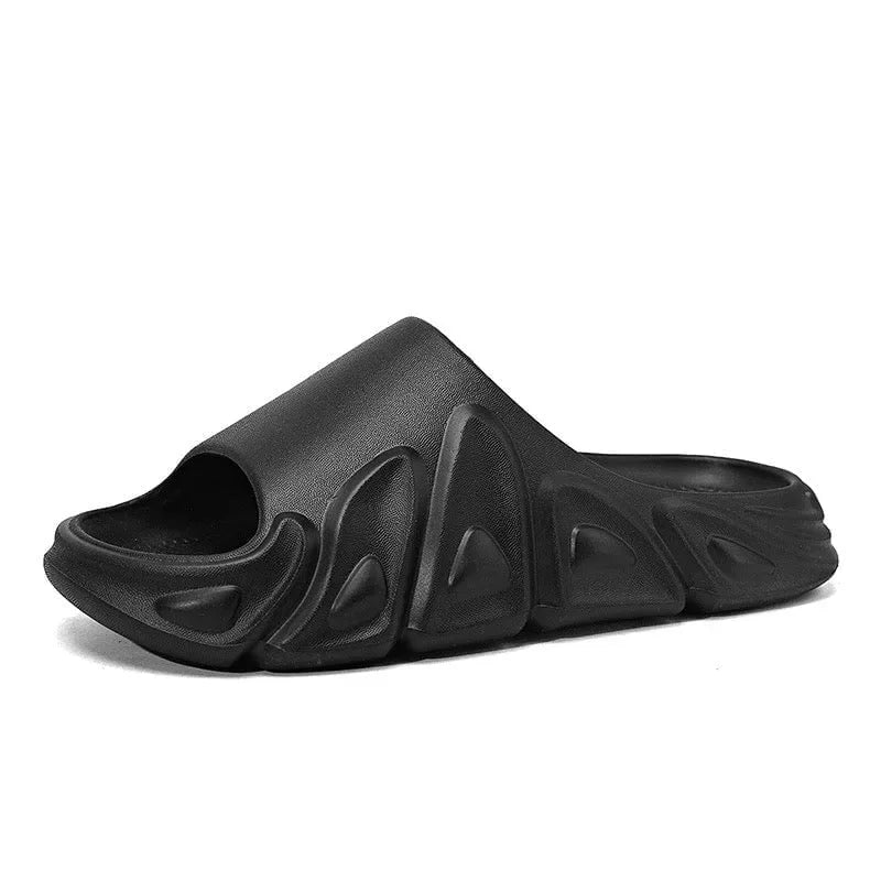 CPH-1004-Black – Dragon Style Premium Black Slippers Step'Z Footwear