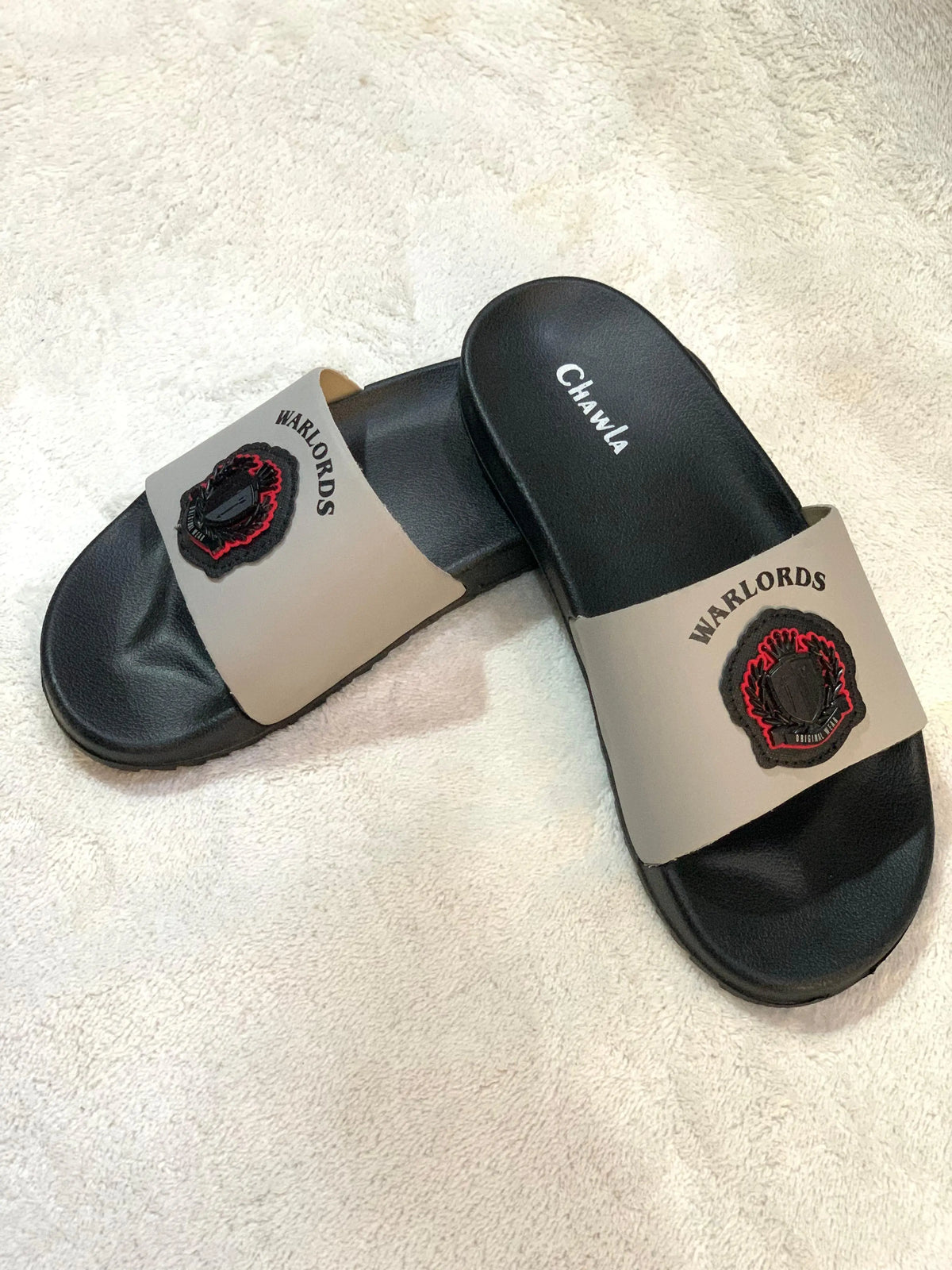 CPH-1003 – Black & Grey Slippers with Premium Buckle Step'Z Footwear