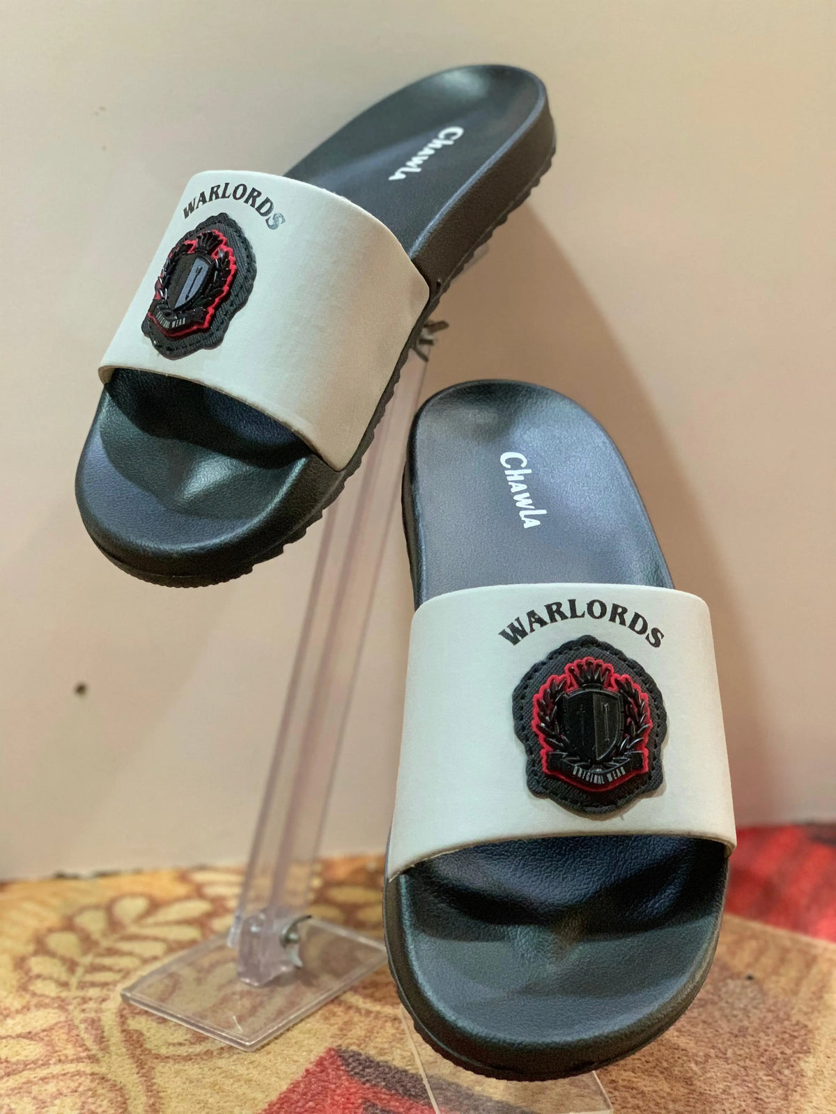 CPH-1003 – Black & Grey Slippers with Premium Buckle Step'Z Footwear