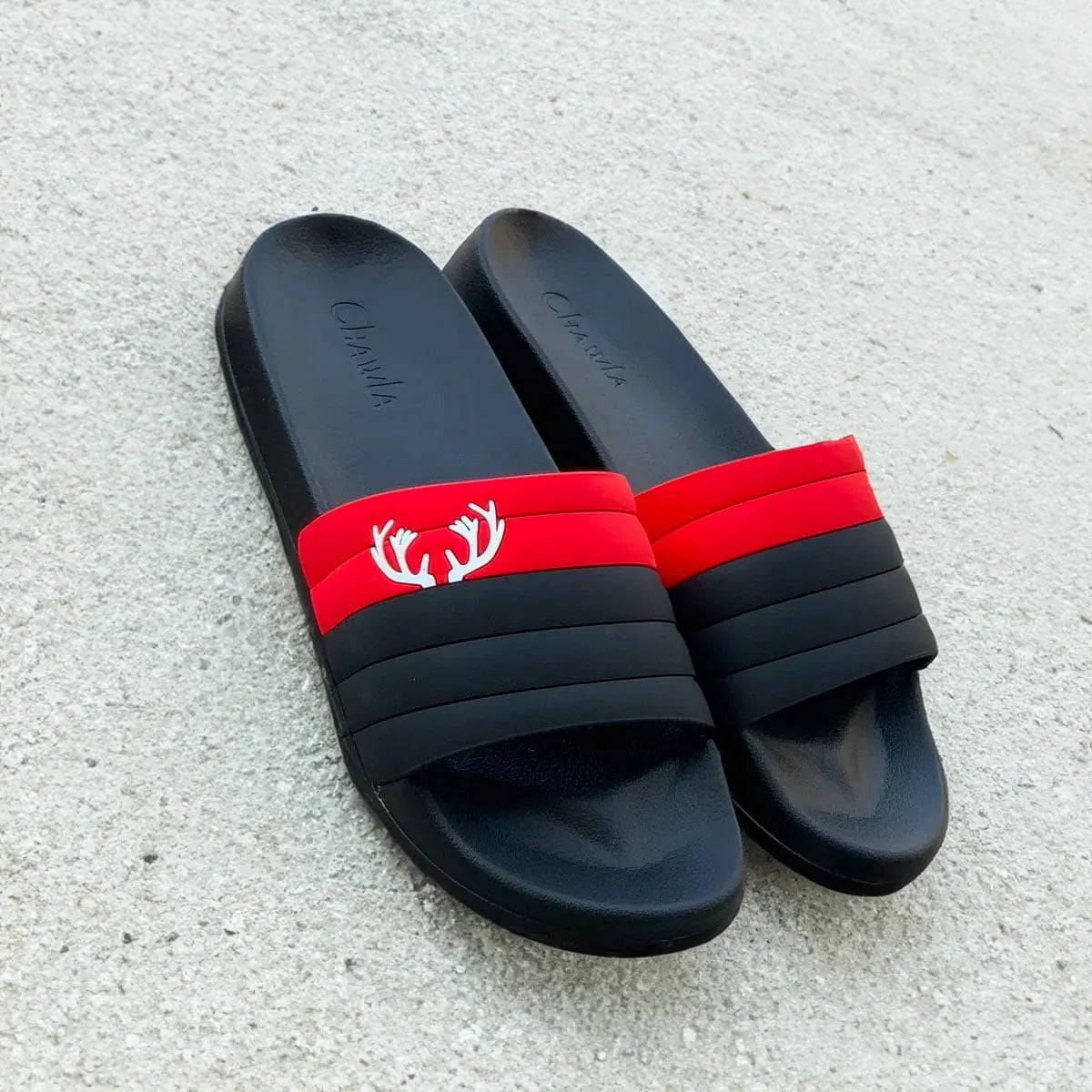 CPH-1003 – Premium Red & Black Slippers Step'Z Footwear