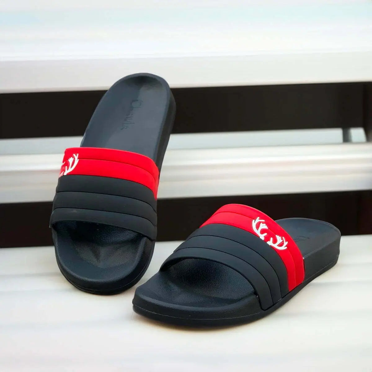 CPH-1003 – Premium Red & Black Slippers Step'Z Footwear