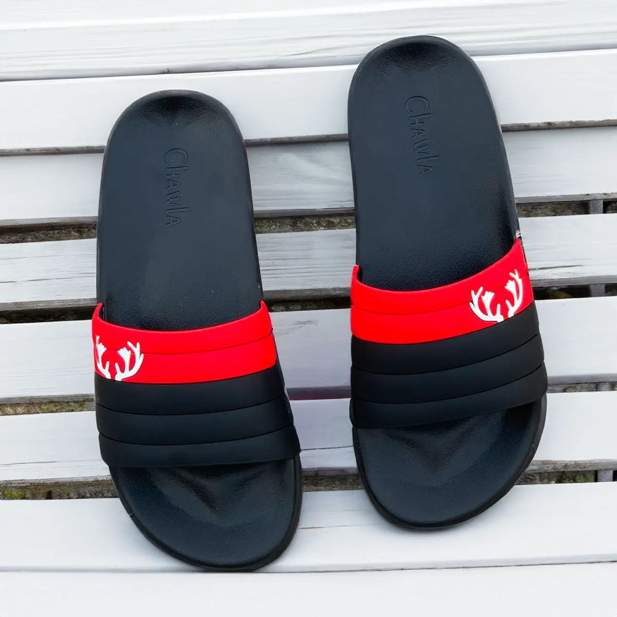 CPH-1003 – Premium Red & Black Slippers Step'Z Footwear