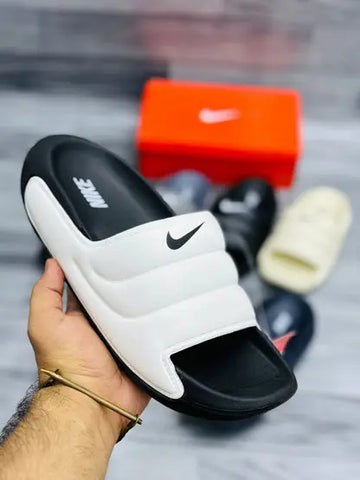 NK B SLIDES WHITE BLACK COLOUR StepZ-Footwear
